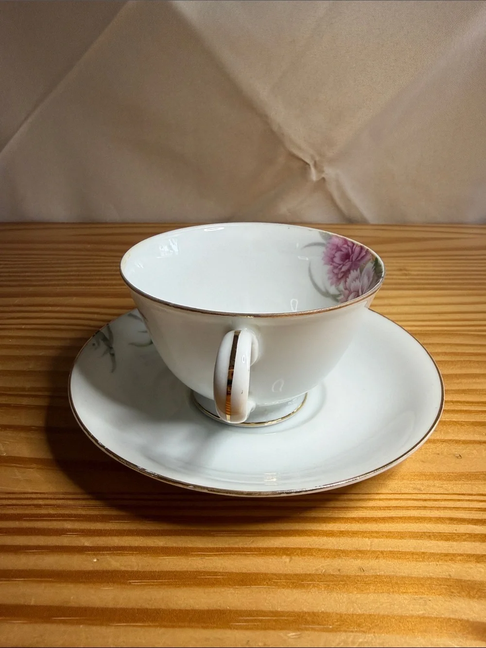 Antique Noritake Japan Pink Carnation Teacup & Saucer Set 1921-1924